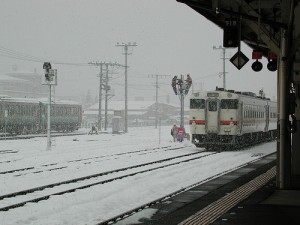 train in the snow