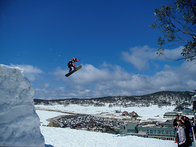 Snowboarding Off The Cliff by planetxau