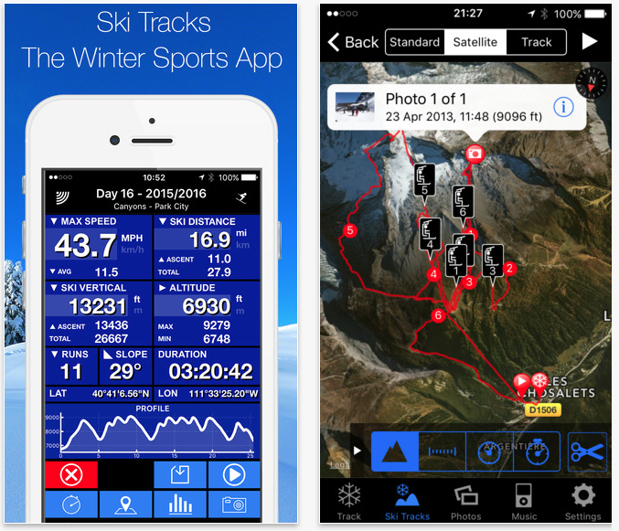 ski tracks app screenshots