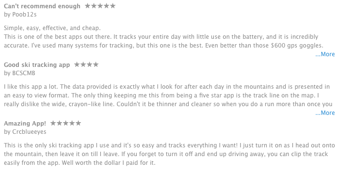 ski tracks app iTunes review