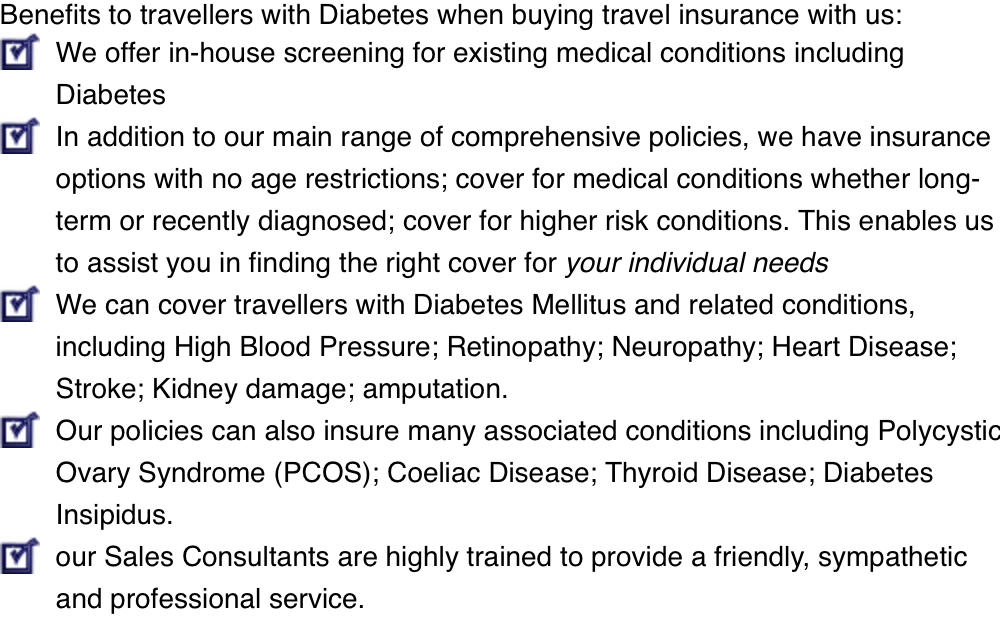 travel insurance for diabetes image