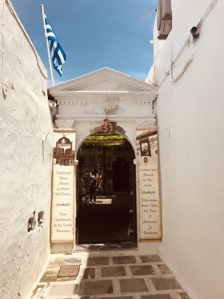 White Walled Street with doorway in Lindos, Rhodes