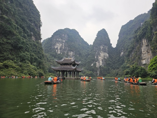 Lake surrounded by mountains in Vietnam