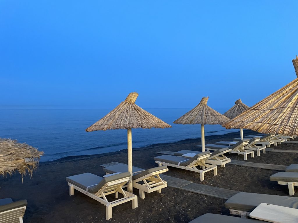 Persissa Beach at Night, Santorini, Greece