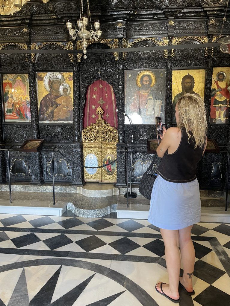 Inside the Church of the Virgin Mary in Pyrgos