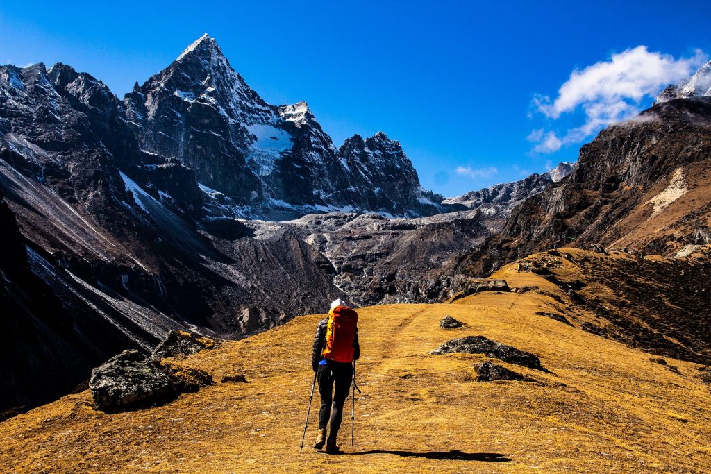 image of hiker out Everest